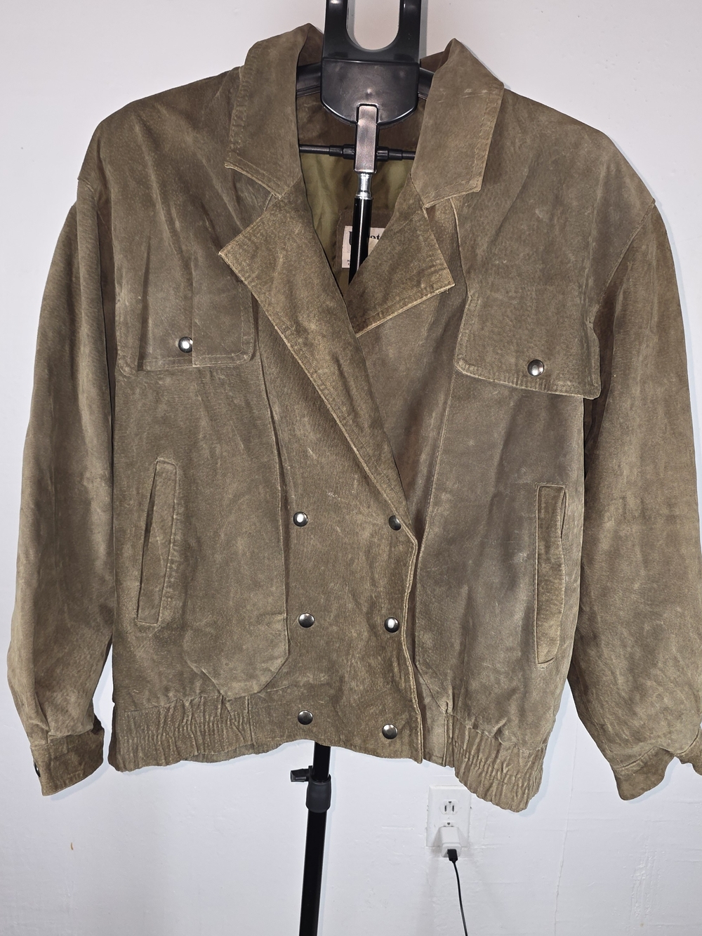 bagatelle Olive Brown Suede Bomber Jacket